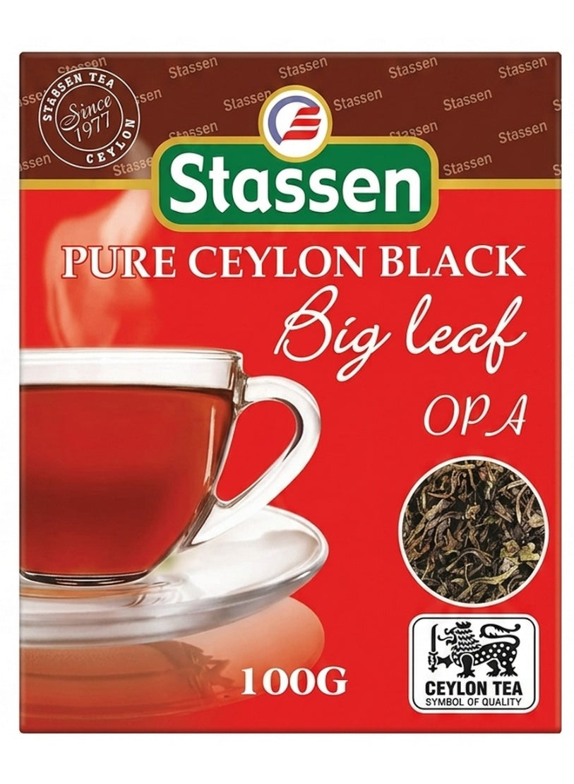 big leaf, big leaf opa, black big, black big leaf, ceylon black, ceylon black big, hot tea, leaf opa, leaf opa 100g, opa 100g, opa tea, pure ceylon, pure ceylon black, stassen, tea net