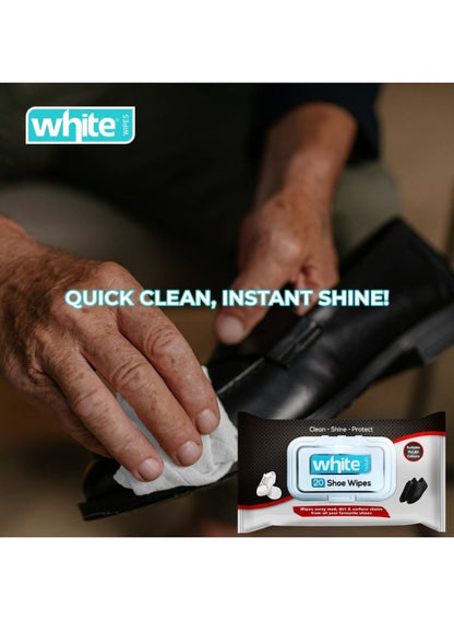 White TISSUES Shoes Wipes - 20 Wipes