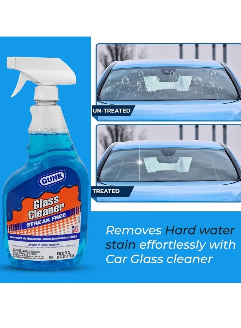 Gunk Glass Cleaner with Trigger Sprayer 975 ML