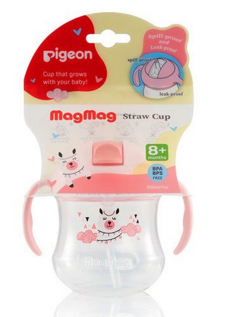 Pigeon Mag Mag Straw Cup Pink 200 ML