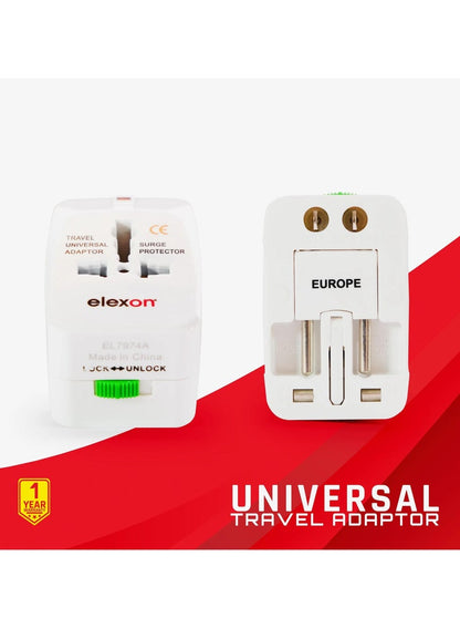 Elexon Universal Travel Adapter Surge Protector