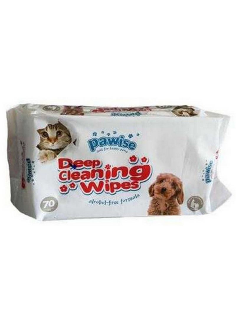 Pawise Deep Cleaning Wipes for Pets - 70 Pcs Pack