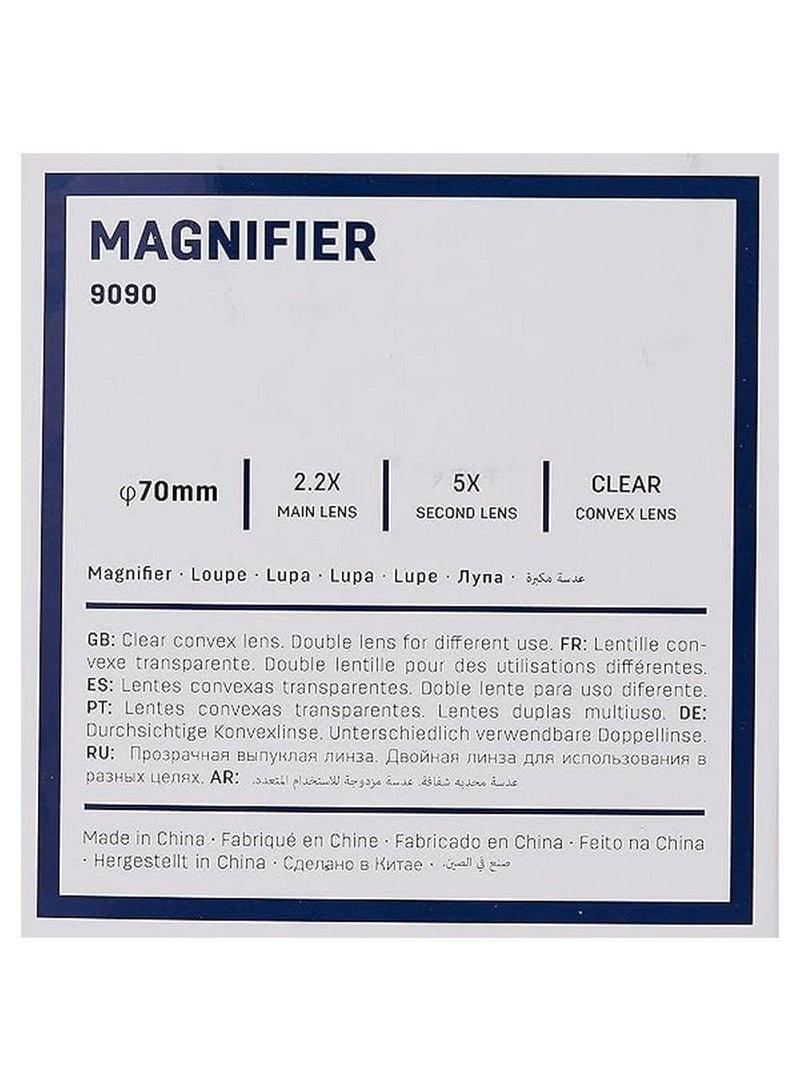 Deli Magnifier Glass 70mm Diameter Black
