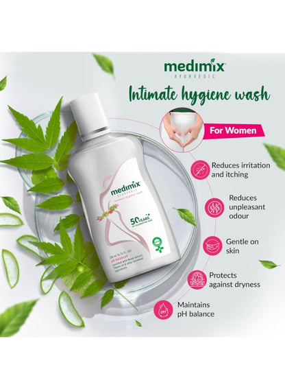 ayurvedic intimate, bisabolol thyme, bisabolol thyme oil, essential ingredients, extract bisabolol, extract bisabolol thyme, hygiene wash, hygiene wash enriched, intimate hygiene, intimate hygiene wash, medimix, neem extract, neem extract bisabolol, thyme