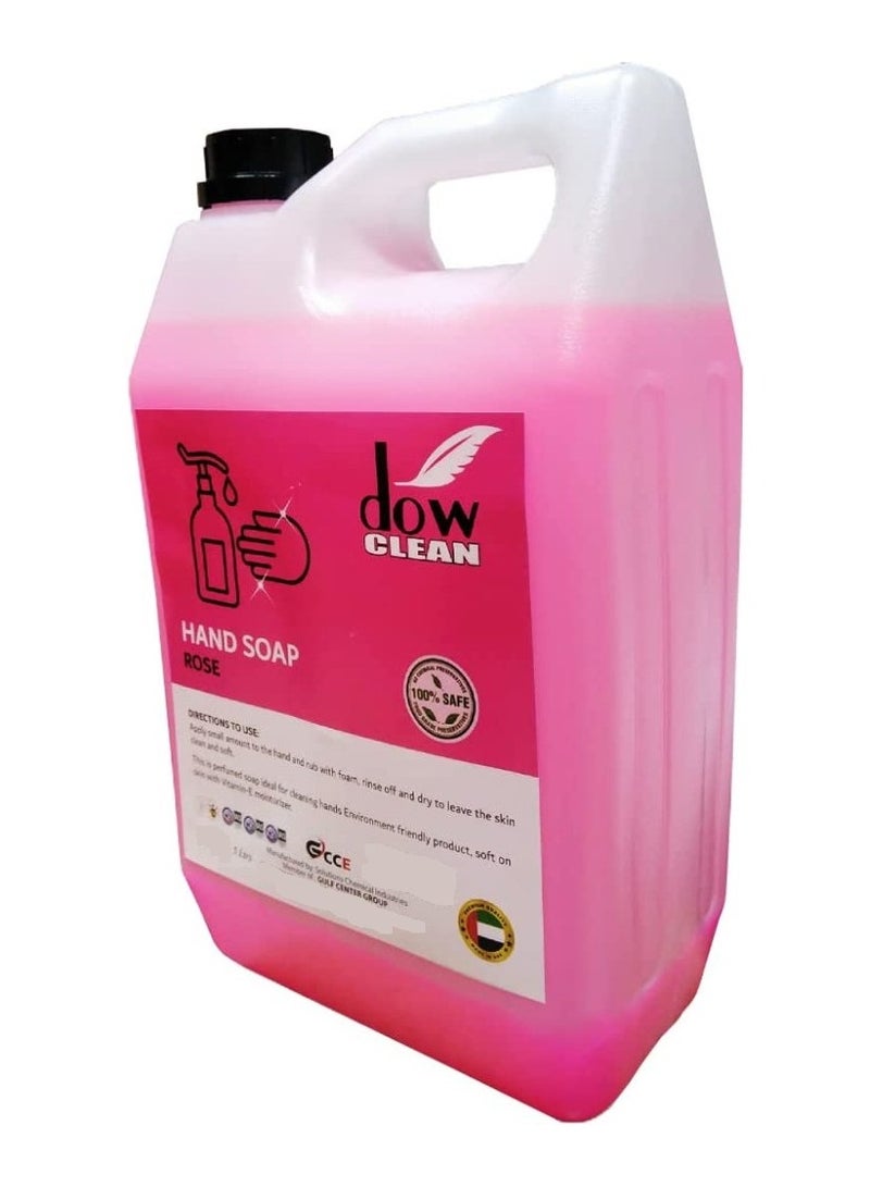 Dow Clean Antibacterial Hand Wash Liquid Soap Rose 5L