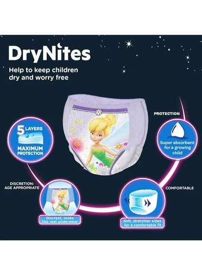 HUGGIES Drynites Girl's Pyjama Bed Wetting Pants Size 7