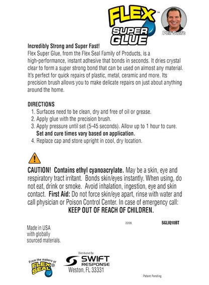 Flex Seal Super Glue Liquid Brush On - 10 Gram
