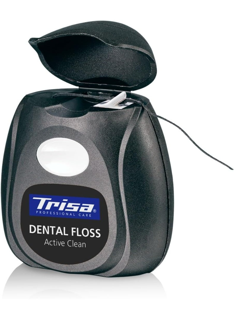 active clean, care 40m, charcoal dental, clean charcoal, dental floss, finest swiss, floss finest, mint active, mint active clean, oral care, oral care 40m, swiss oral, swiss oral care, trisa, xylitol mint
