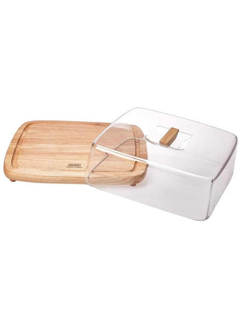 BILLI Wooden Cheese Dome With Acrylic Cover