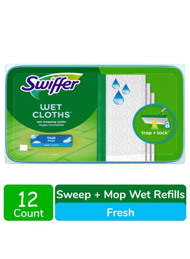 Swiffer Sweep + Mop Wet Pads Refill 12 Pcs