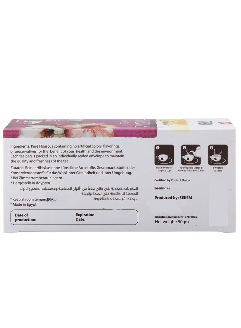 Demeter Organic Hibiscus Tea Bags 25'S