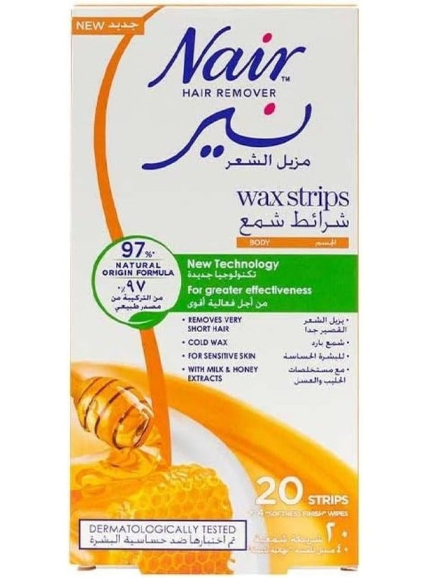 Nair Body Wax Strips with Milk and Honey Extracts