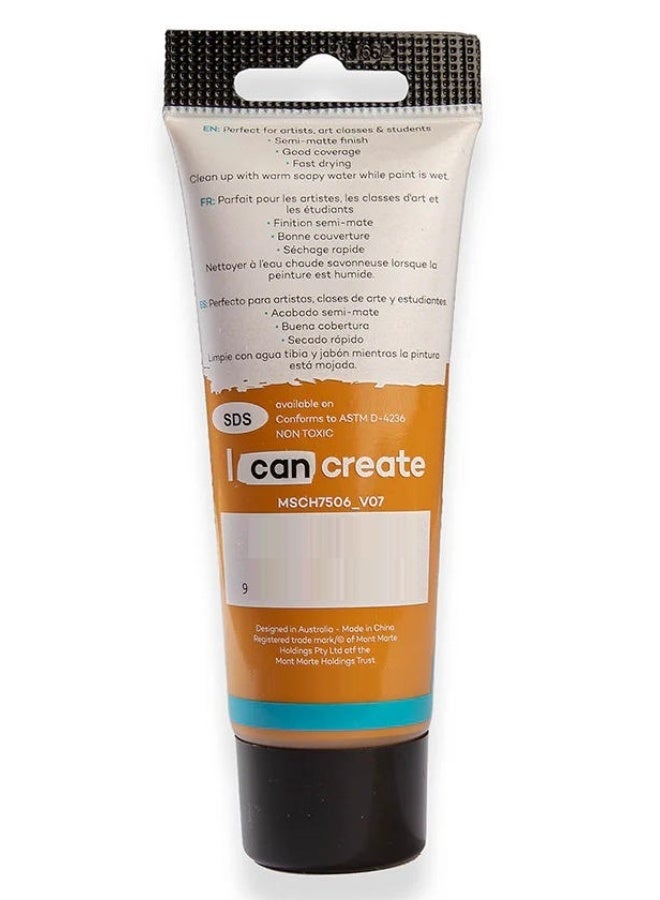 Mont Marte Raw Sienna Acrylic Paint 75ML Tube