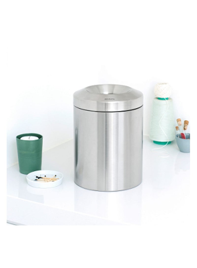 Brabantia Flame Guard Waste Paper Bin 7L Brilliant Steel