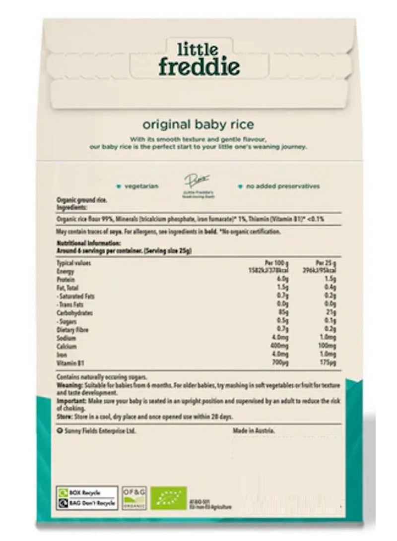 Little Freddie Organic Baby Rice 2 x 80g