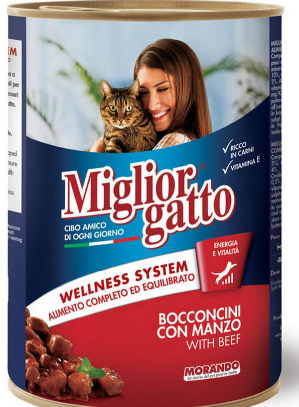 Miglior Gatto Chunks With Beef Cat Wet Food 405G