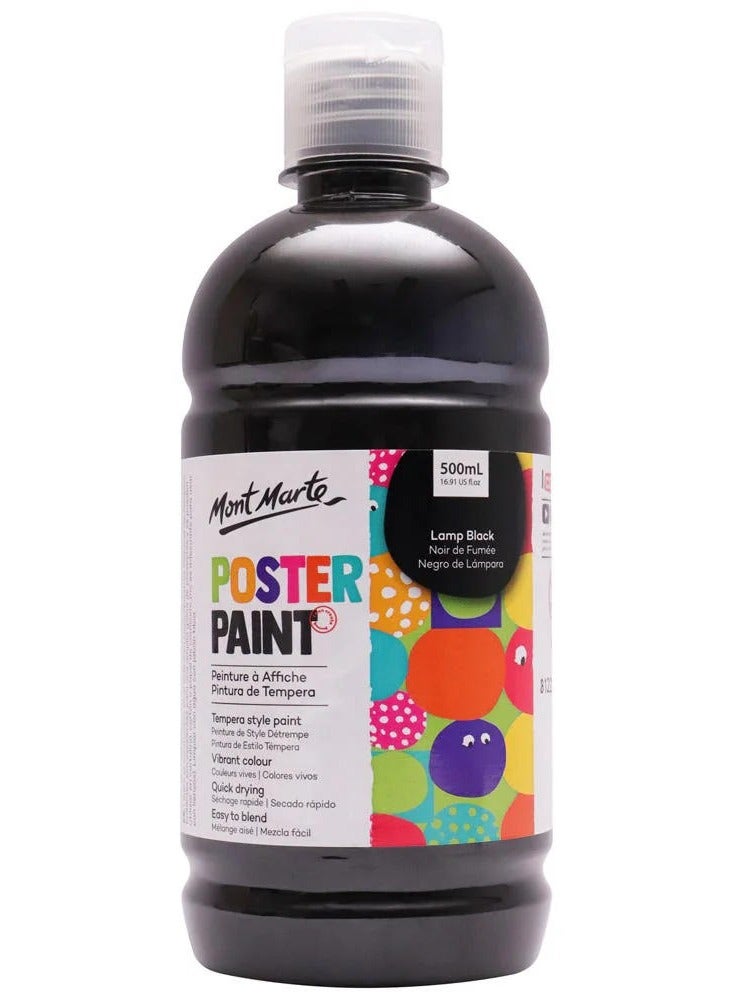 Mont Marte Poster Paint 500 ML Lamp Black