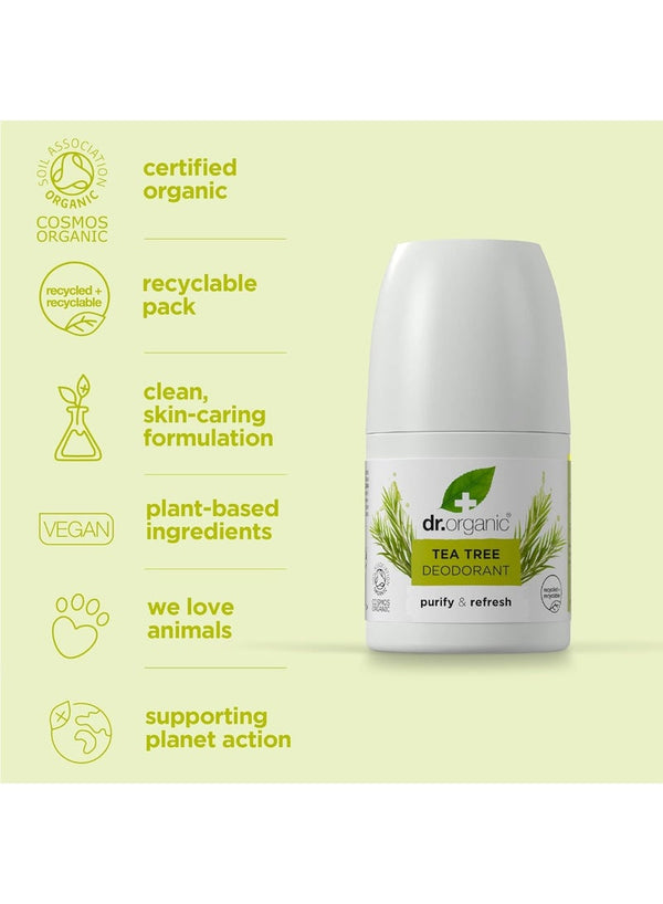 Dr.Organic Tea Tree Deodorant Roll On 50 ML