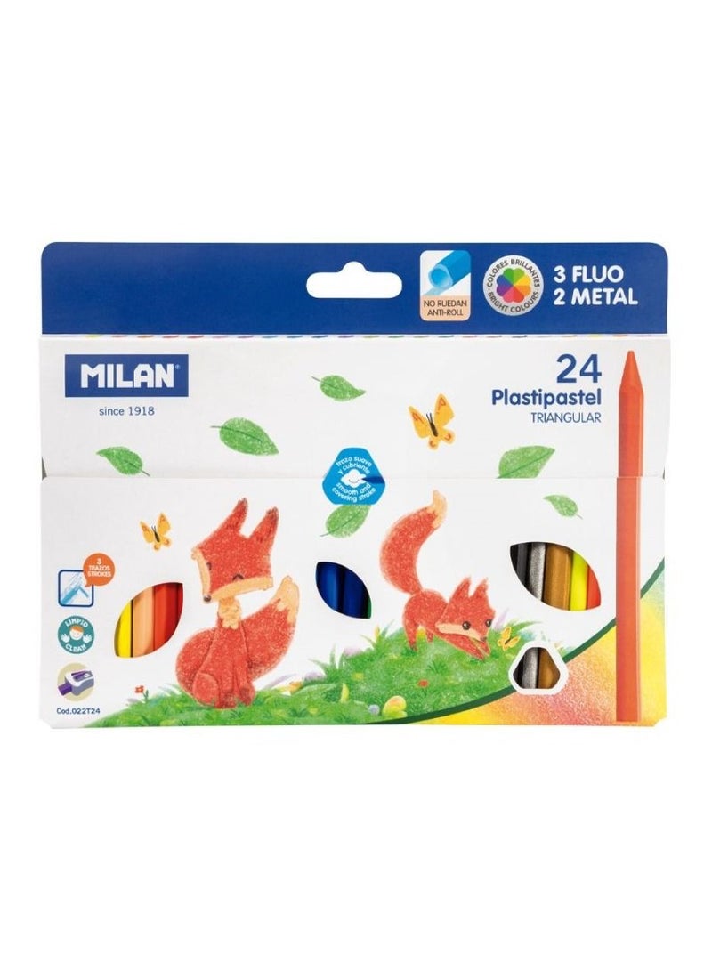 MILAN 24 Triangular Plasti Pastel Pencils