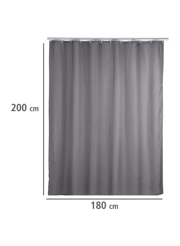 Wenko Shower Curtain 180 x 200 cm Grey Anti Mould