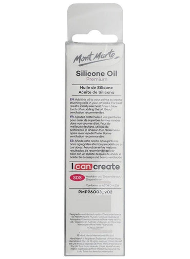 Mont Marte Premium Silicone Oil Bottle For Pouring Acrylic Paint Cells 60ML Transparent