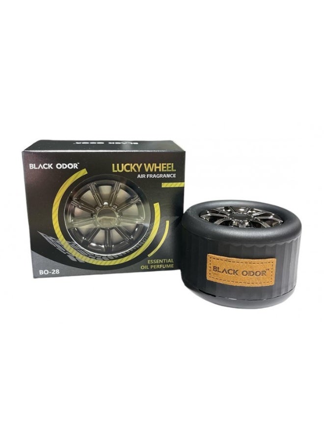 Elegant BLACK ODOR Lucky Wheel Car Air Freshener