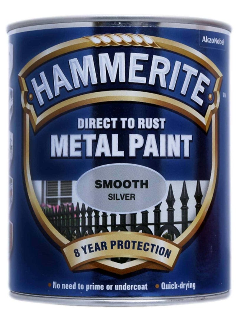 Hammerite Metal Paint Smooth Silver 750 ML