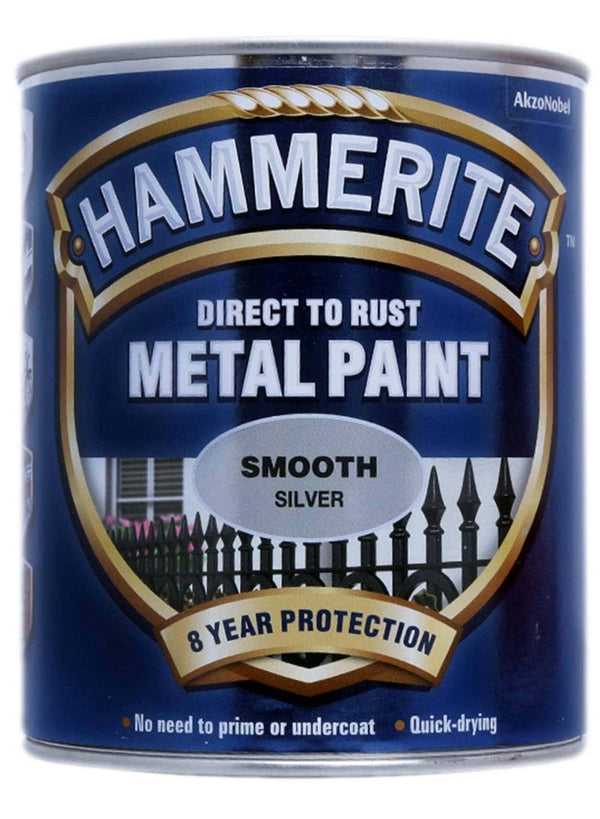 Hammerite Metal Paint Smooth Silver 750 ML