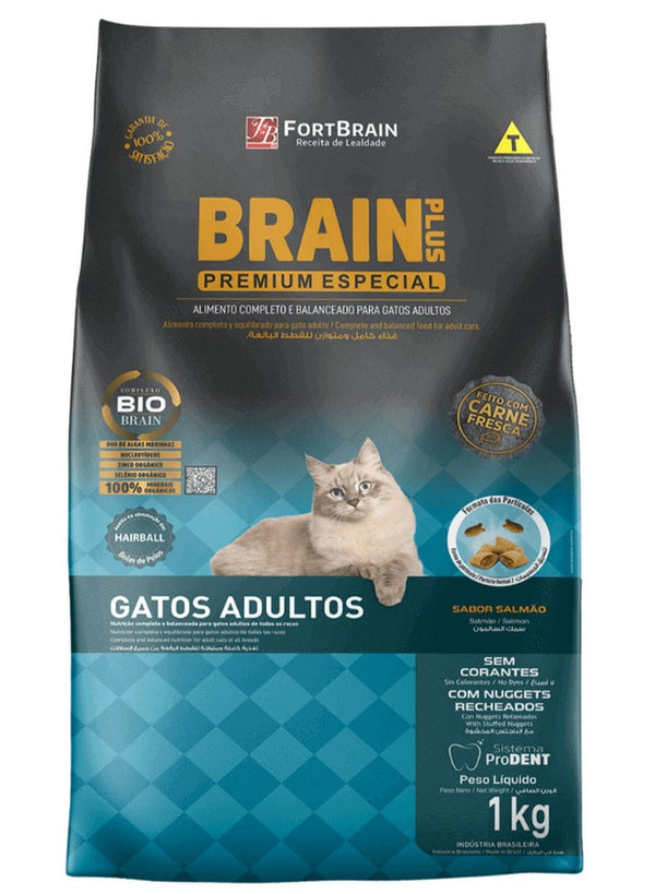 Premium Salmon Cat Food 1 Kg - FORTBRAIN