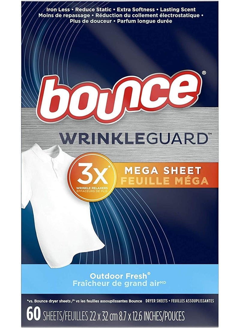 Bounce Wrinkle Guard Mega Dryer Sheets 60