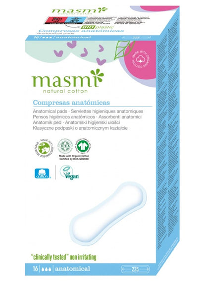 Masmi Natural Cotton Bio Damenbinden Classic Pads 16 Pcs