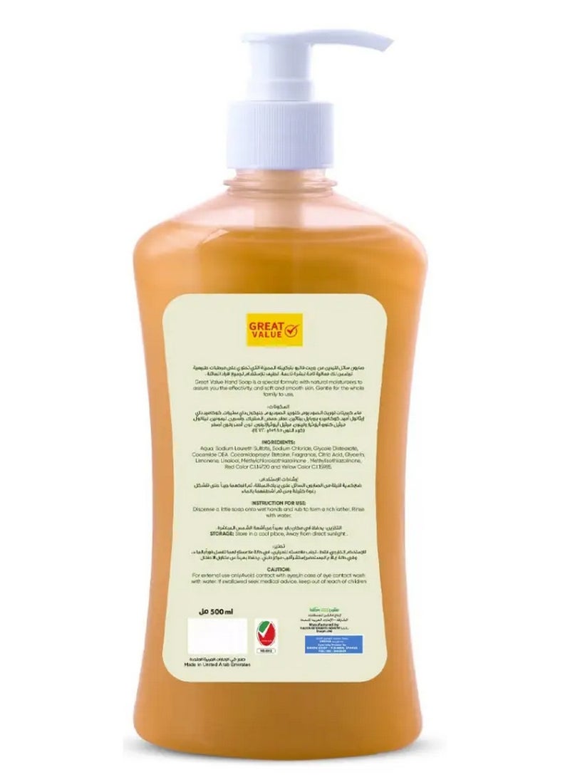 Great Value Liquid Hand Soap Orange 500 ML