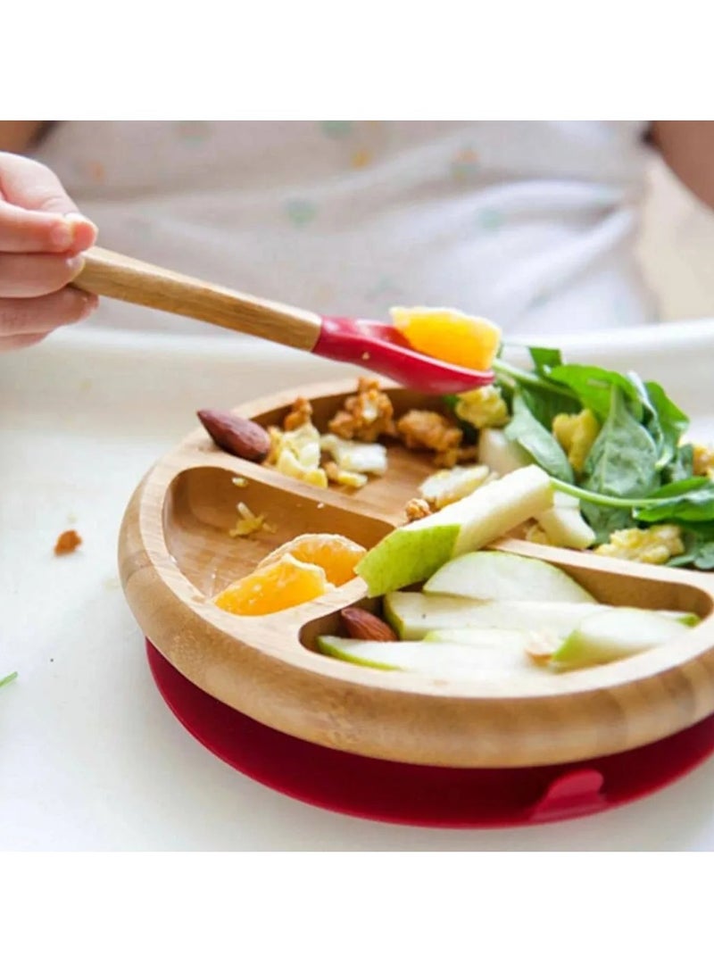 Avanchy Bamboo Suction Classic Plate + Spoon Green