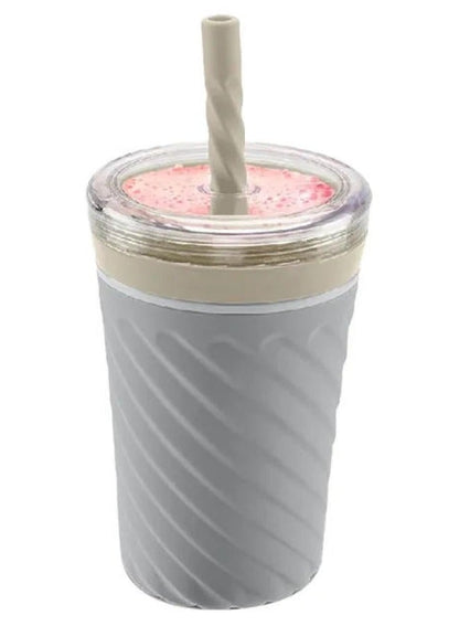 Joie Swirl Milkshake Tumbler & Straw Grey