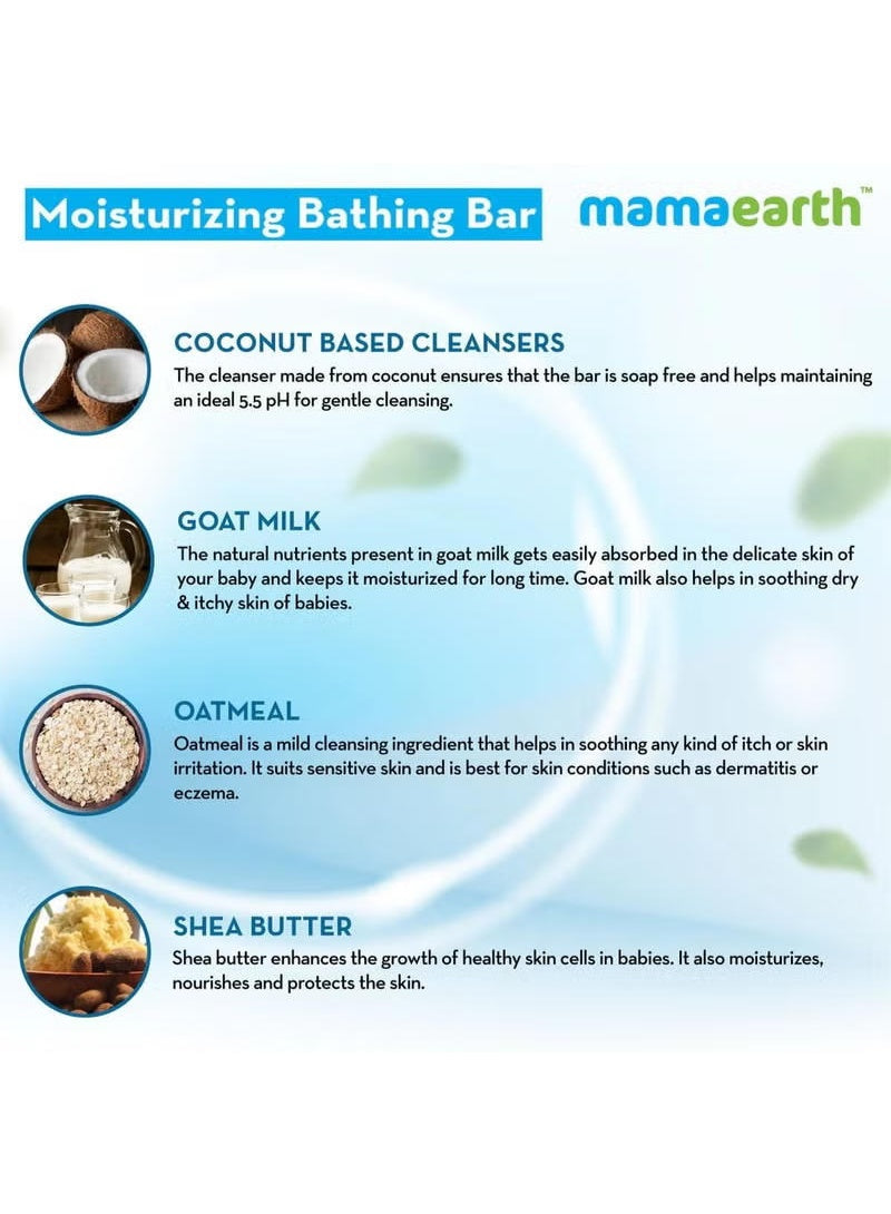 baby bathing, baby bathing soap, baby care, bathing soap, bathing soap bar, goat milk, mamaearth, moisturizing baby, moisturizing baby bathing, oatmeal shea, oatmeal shea butter, shea butter, silicone, skincare, soap bar