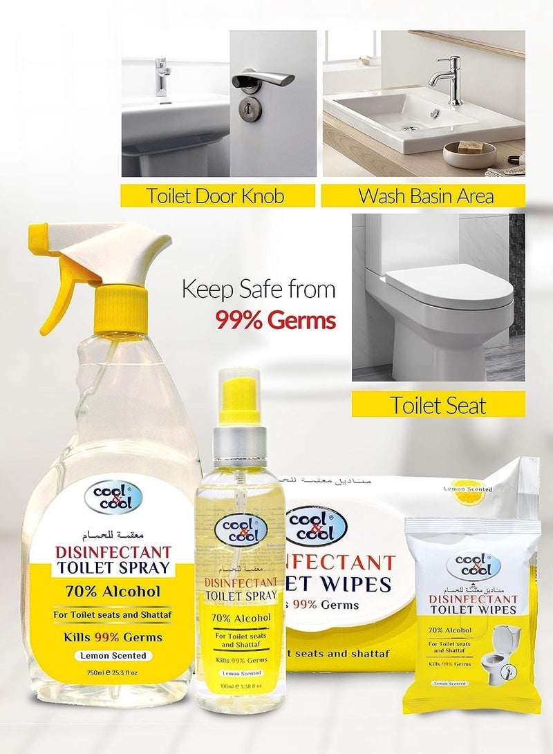Cool & Cool Disinfectant Toilet Wipes 48 Sheets