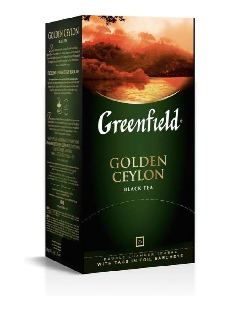 Golden Ceylon Black Tea 25 Bags by Greenfield