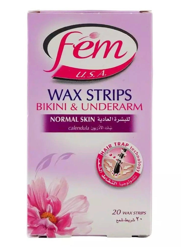 Fem Bikini & Underarm Wax Strips for Normal Skin