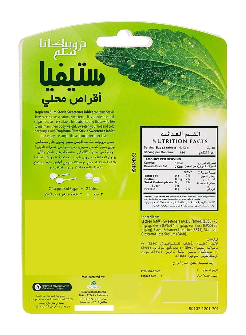 Tropicana Slim Calorie Free Stevia Sweetener 300 Tablets