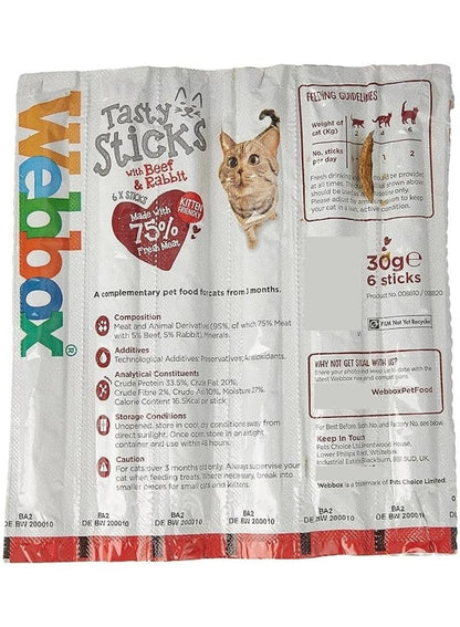 Webbox Cats Delight Tasty Sticks Beef & Rabbit
