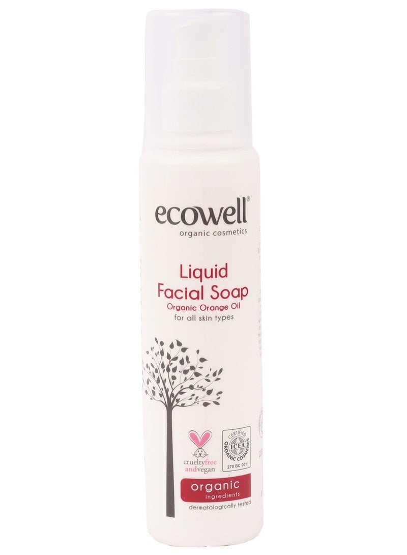 ECOWELL Organic Orange Oil Liquid Facial Soap 200 ML