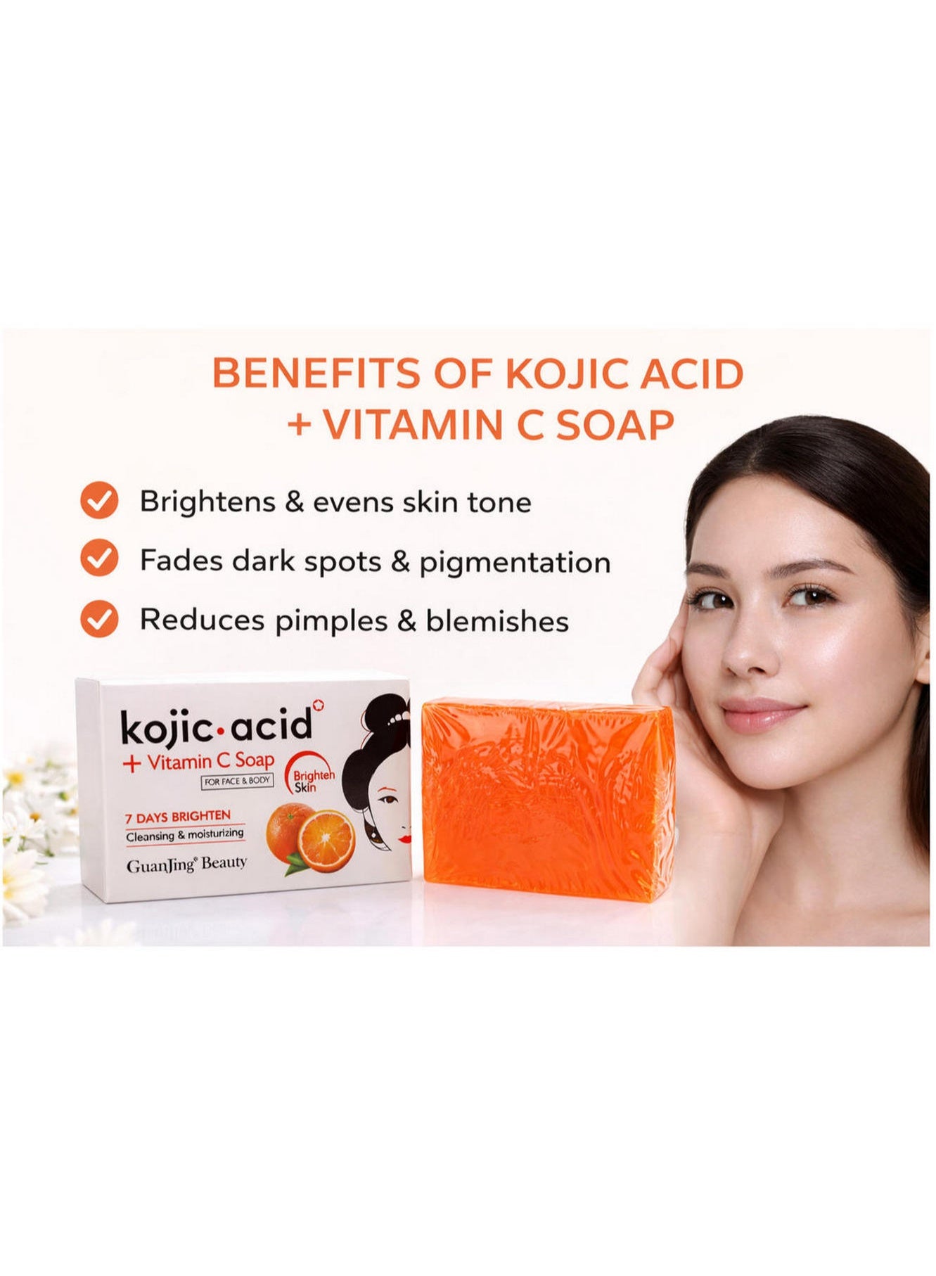 120g key, body 120g, body care, cool dry, dark spot, guanjing beauty, kojic acid, peel oil, sensitive skin, skin tone, skincare, soap bar, soap net, spot care, tone dark
