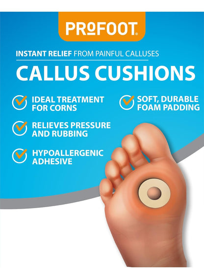 brands 6pcs, callus cushions, callus cushions soft, cushioning foam, cushioning foam instant, cushions soft, cushions soft cushioning, foam instant, foam instant relief, hypoallergenic, instant relief, painful calluses, profoot, soft cushioning, soft cush