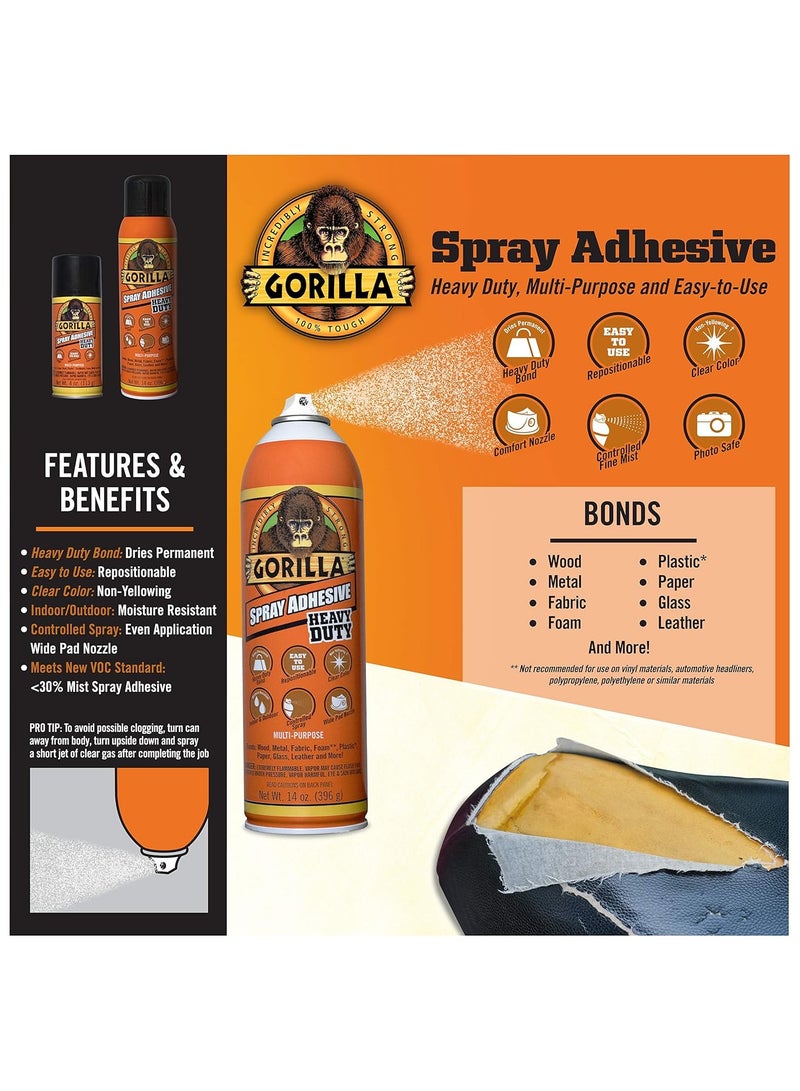 Gorilla Heavy Duty Adhesive Spray 113g Clear