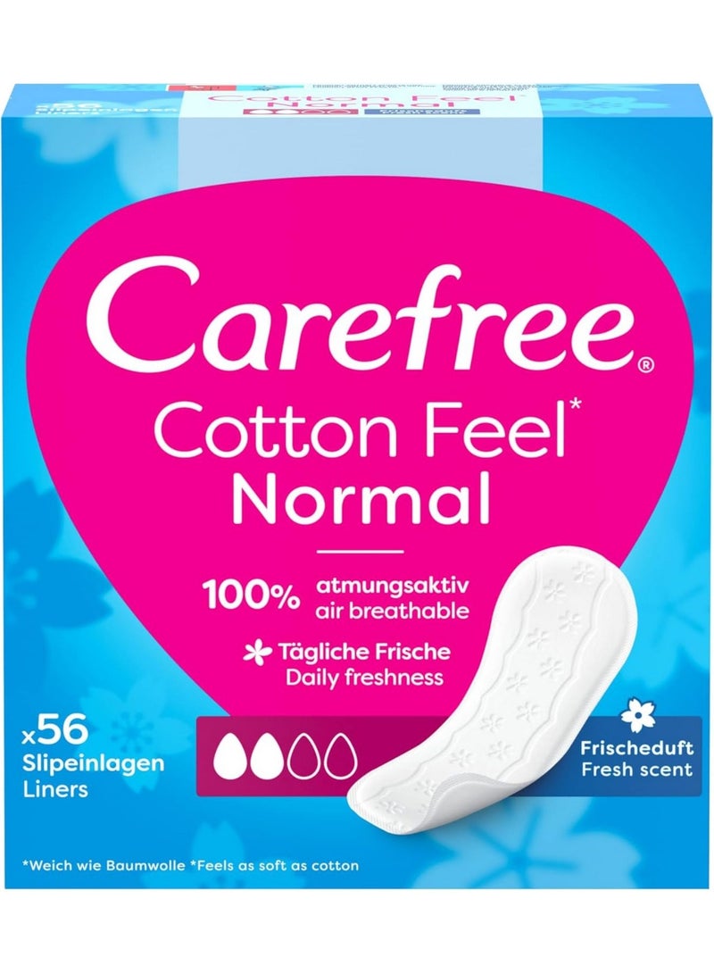 Carefree Cotton Feel Panty Liners - 56 Pieces