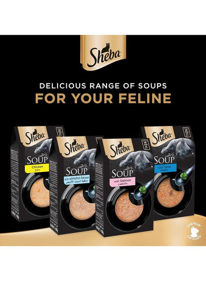 Sheba Cat Soup With Salmon - Premium Wet Cat Food