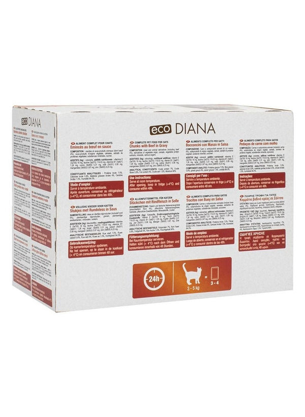 Eco Diana Chunks And Pate With Beef Cat Food