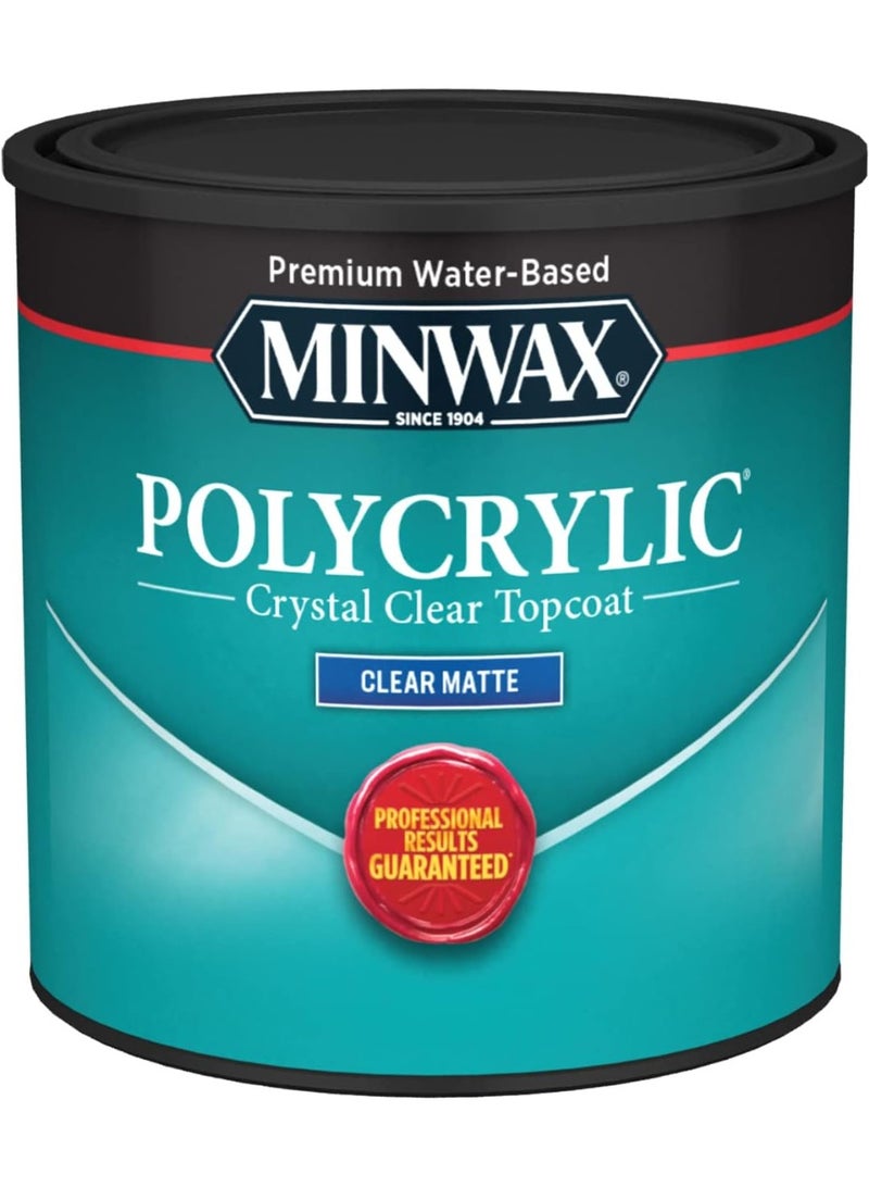 Minwax Water Based Polycrylic Finish 946 ML Clear Matte