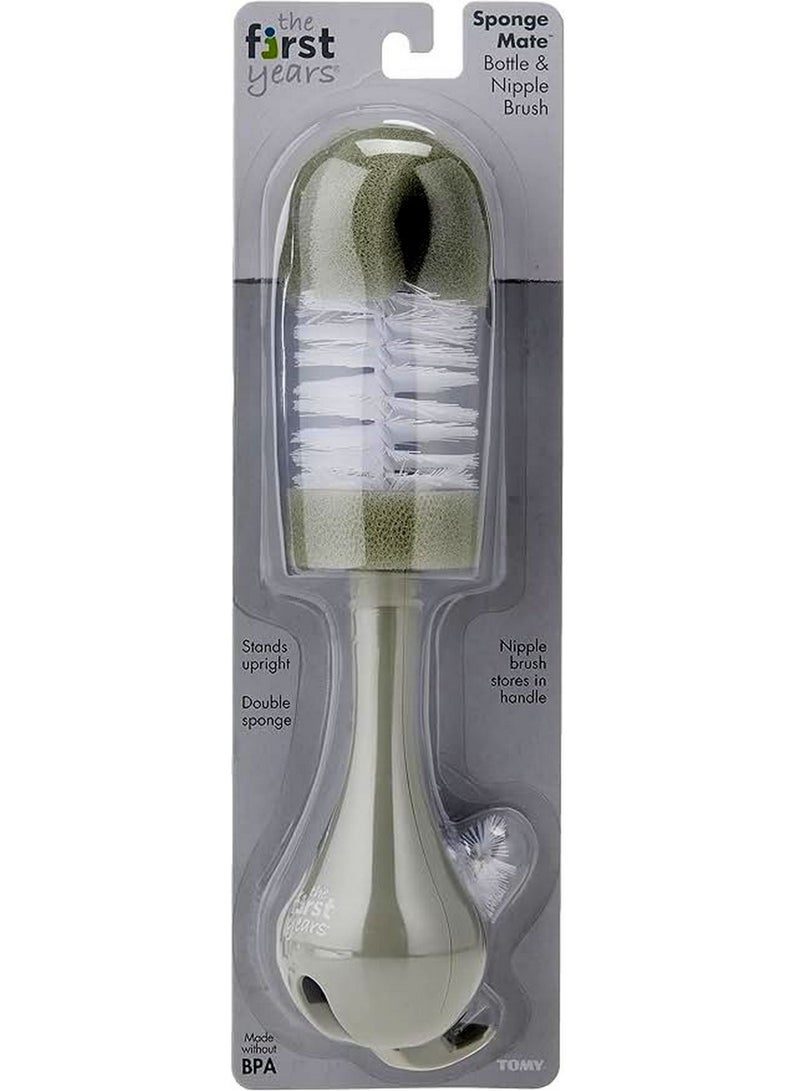 Double Sponge Bottle Brush Grey - The First Years