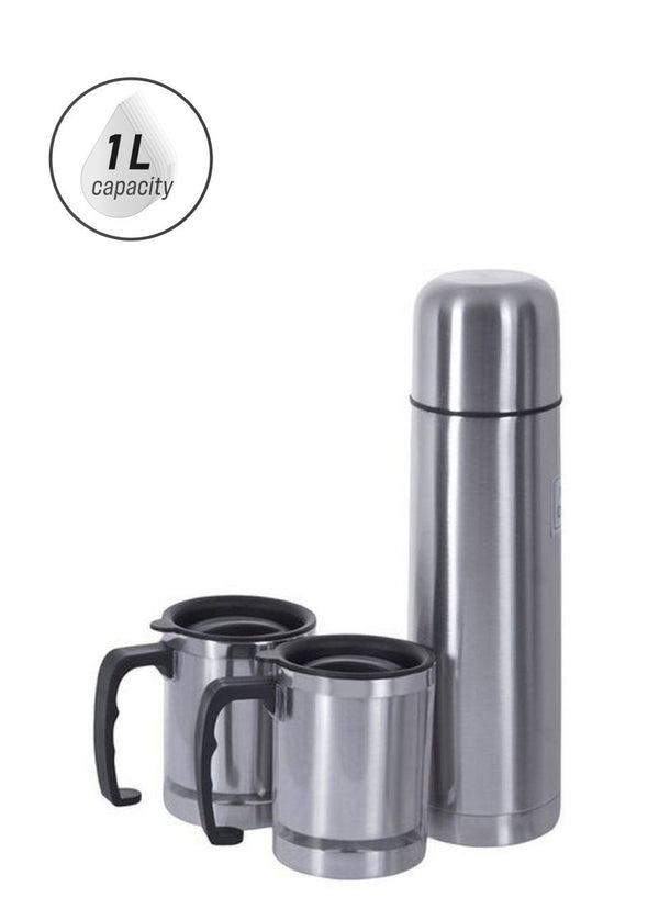 Nessan 3-Piece Vacuum Flask and Mugs Set